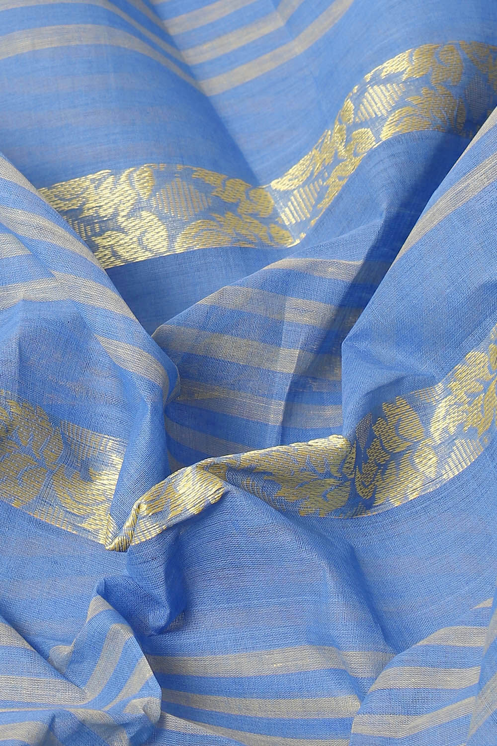 Blue Pure Cotton Bengal Saree image number null