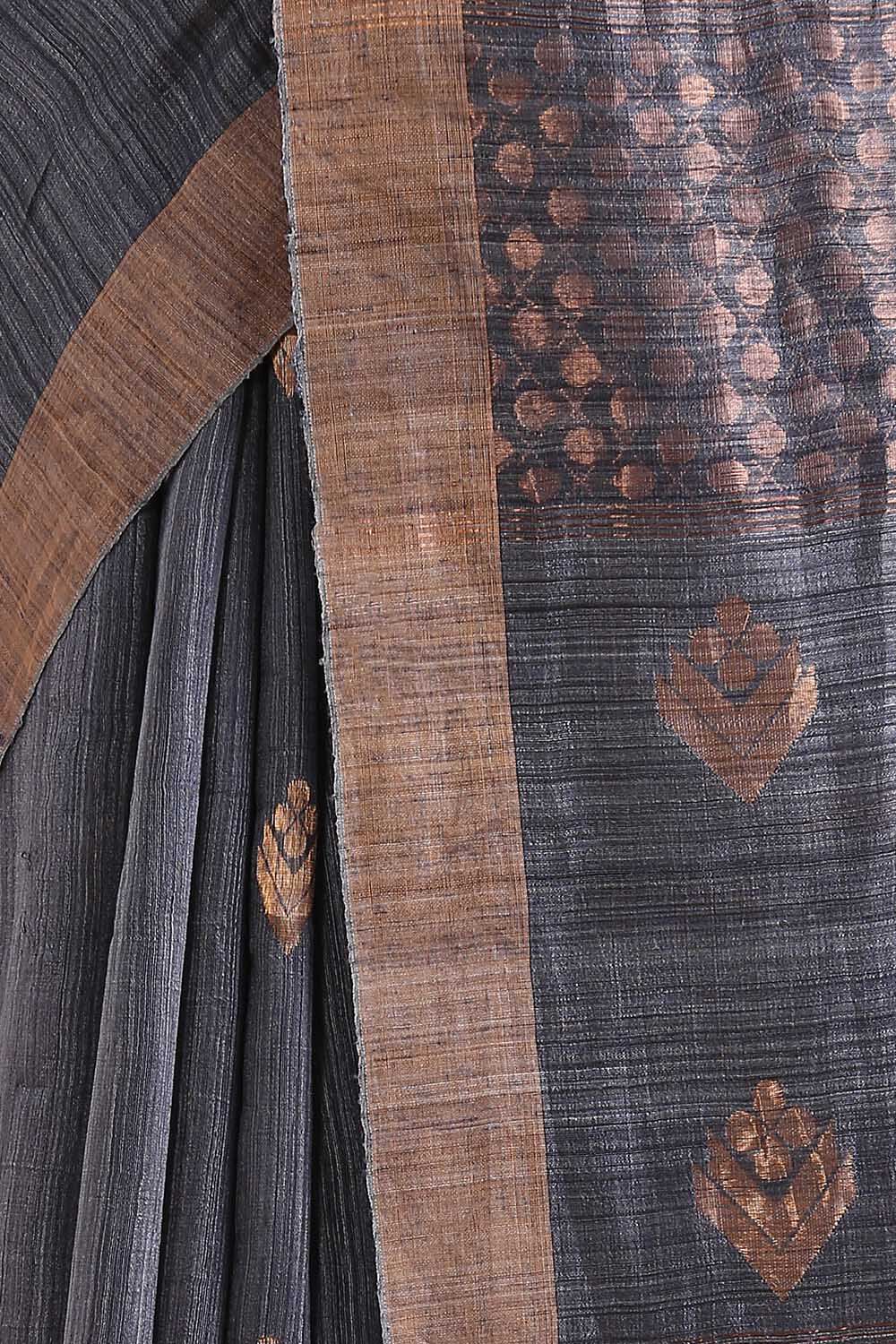 Grey Pure Silk Vanya Jamdani Saree image number null