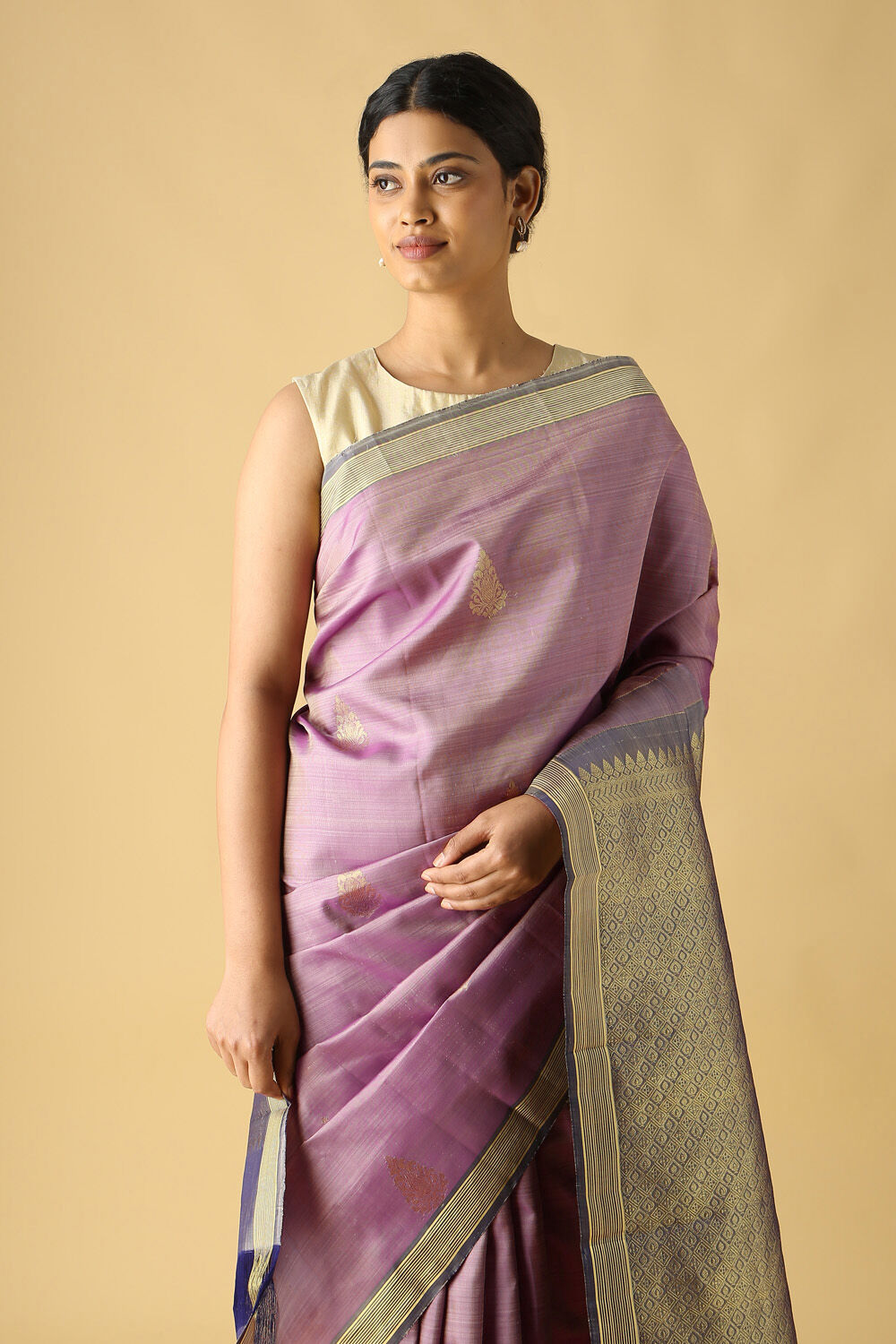 Light Pink Pure Silk Kanjivaram Saree image number null