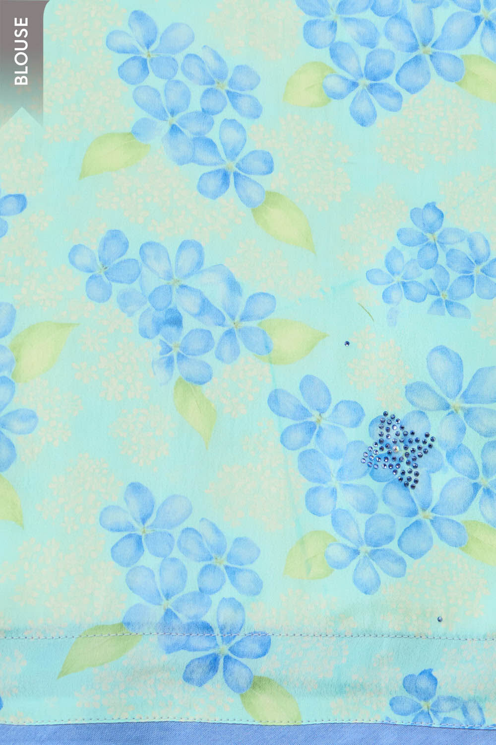 Light Blue Printed Viscose Georgette Saree image number null