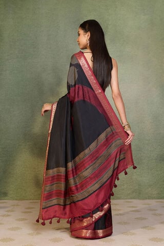 Black Printed Pure Viscose Saree thumbnail image number null