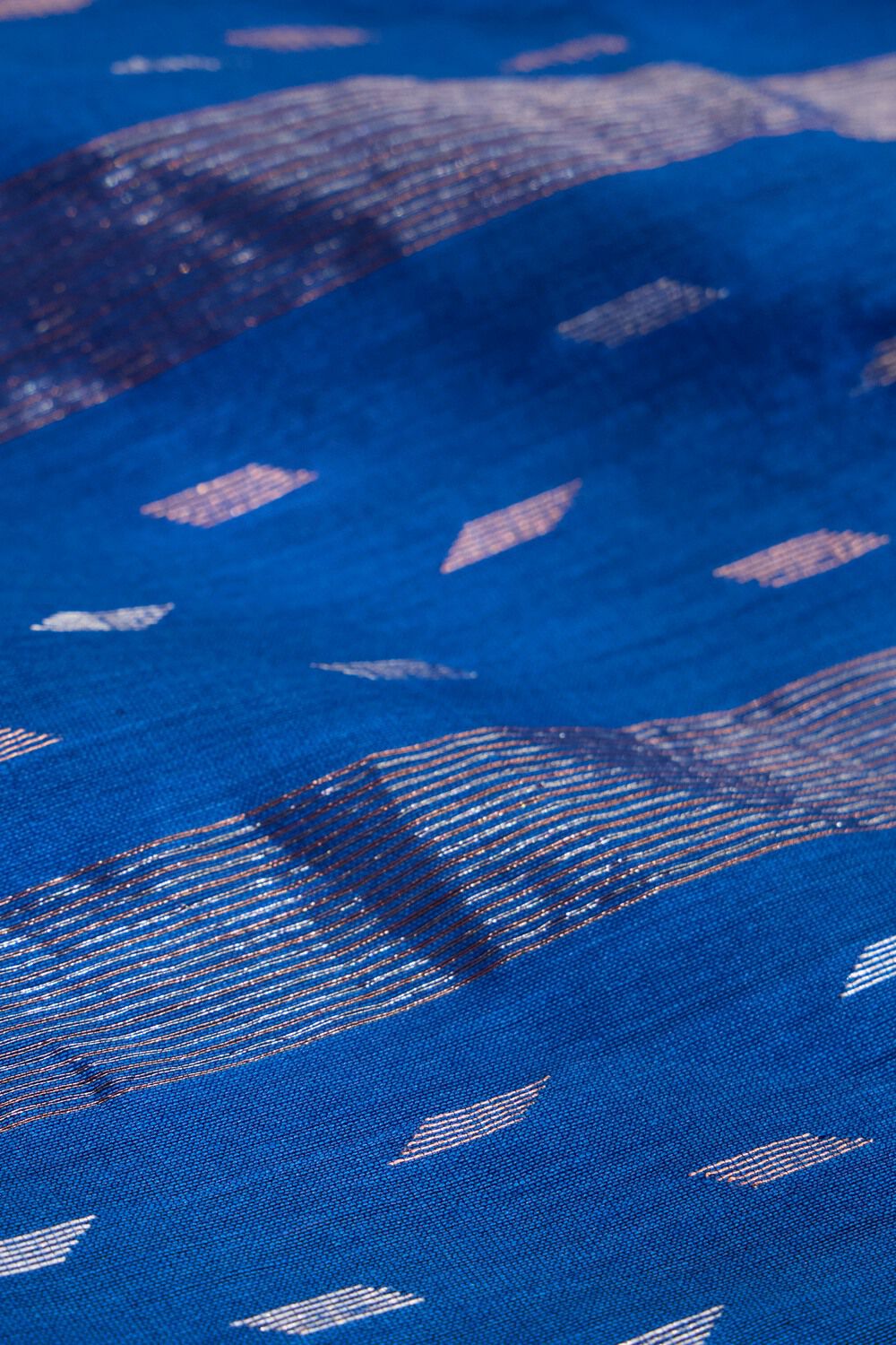 Blue Bengal Pure Silk Cotton Jamdani Saree image number null