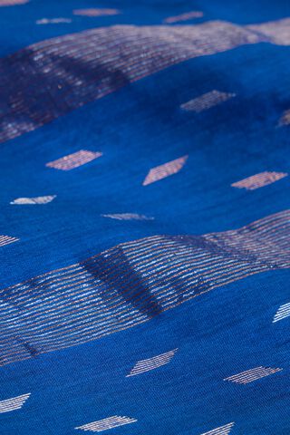 Blue Bengal Pure Silk Cotton Jamdani Saree thumbnail image number null
