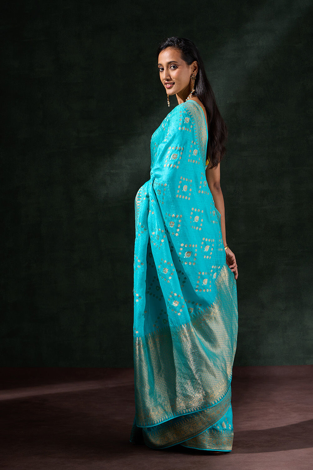 Blue Viscose Woven Saree image number null