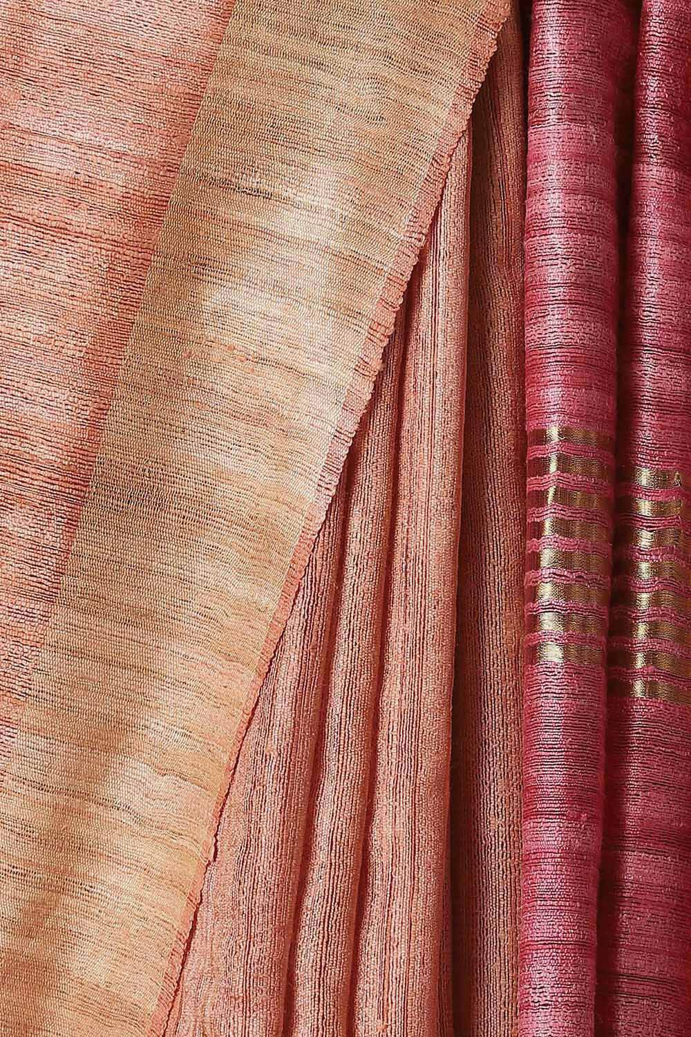 Pink Pure Tussar Tie and Dye image number null