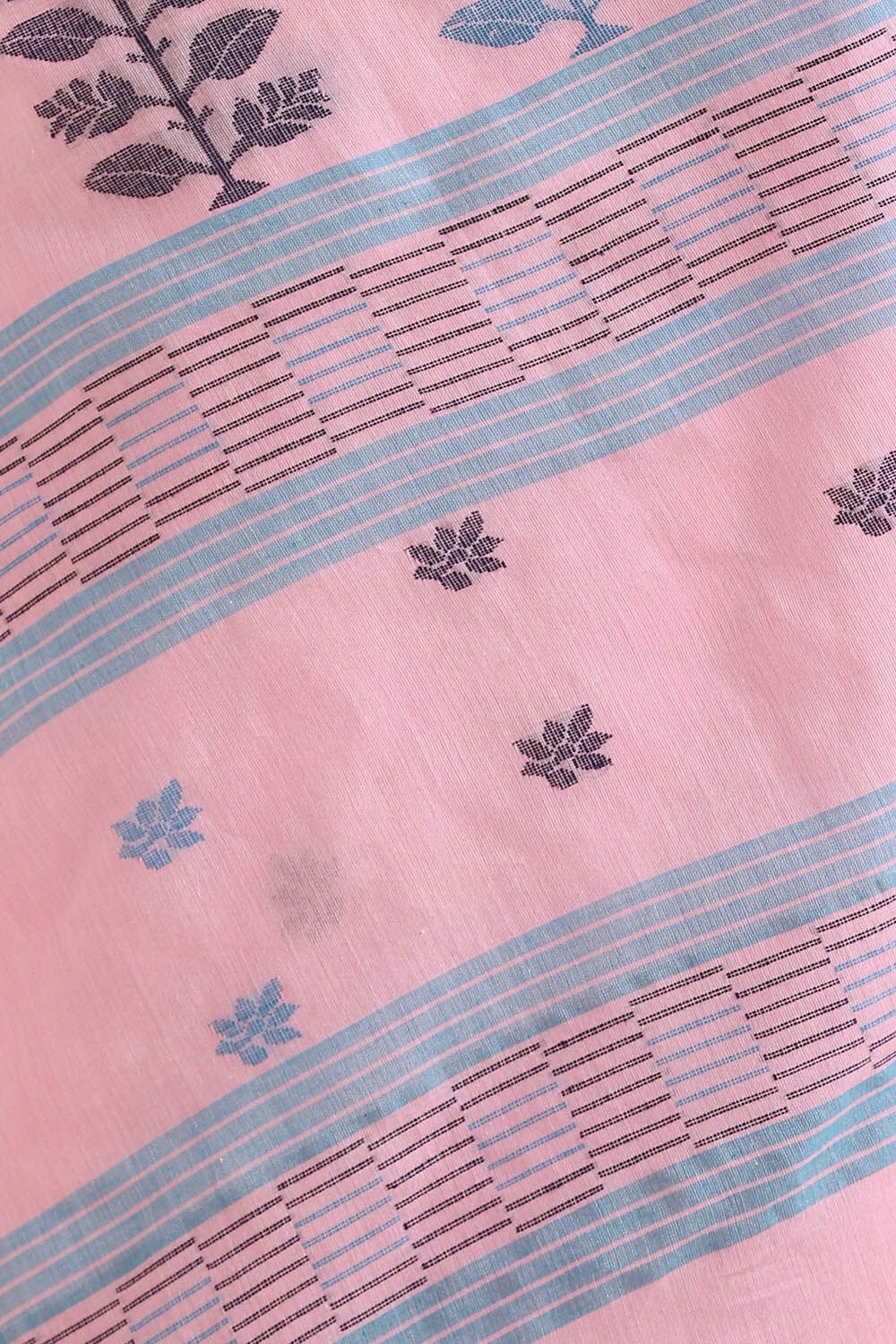 Light Pink Pure Cotton Jamdani Saree image number null