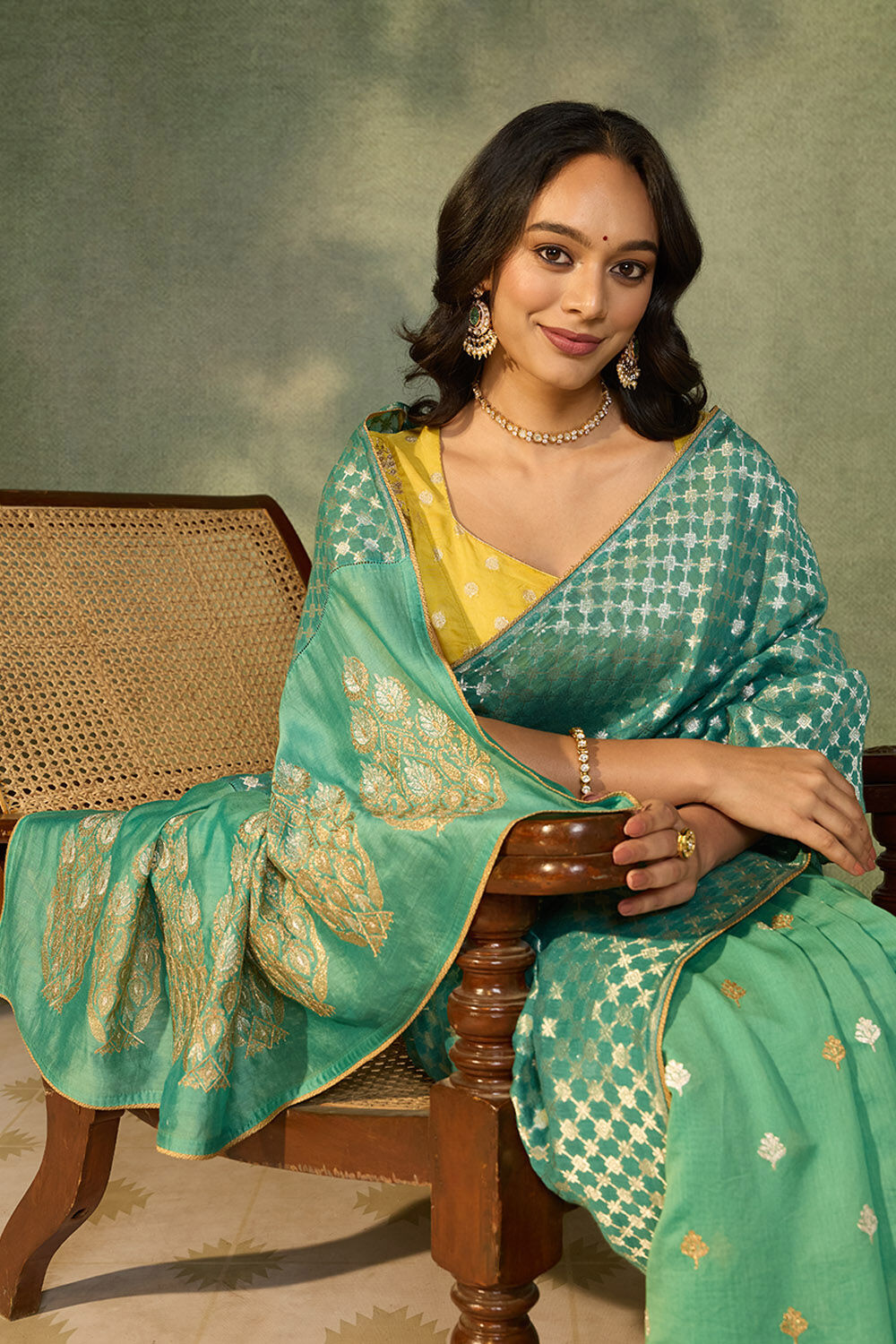 Blue Woven Pure Silk Cotton Saree image number null