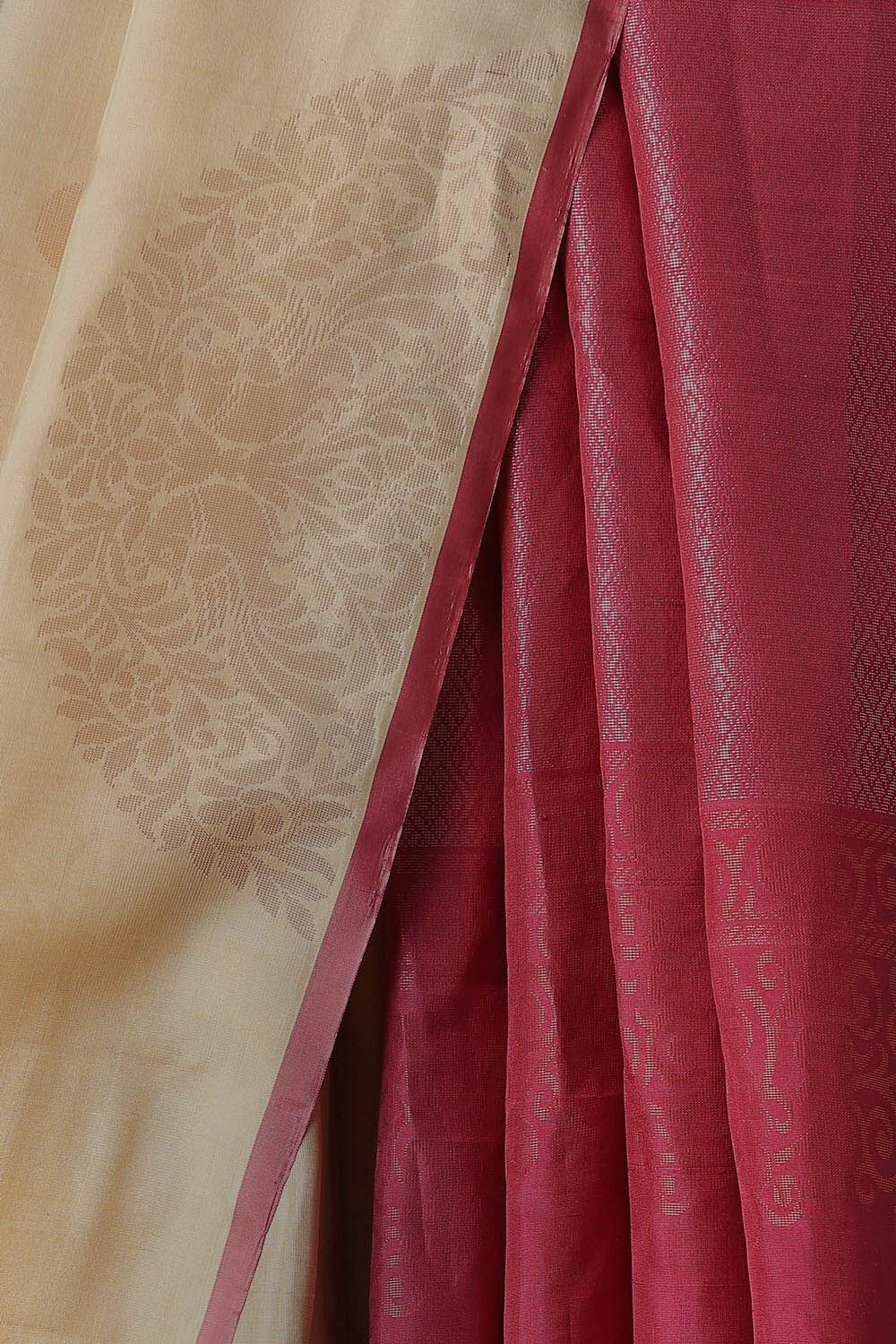 Beige Pure Silk South Saree image number null