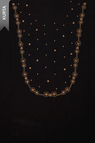 Black Embroidered Pure Cotton Unstitched Suit Set thumbnail image number null