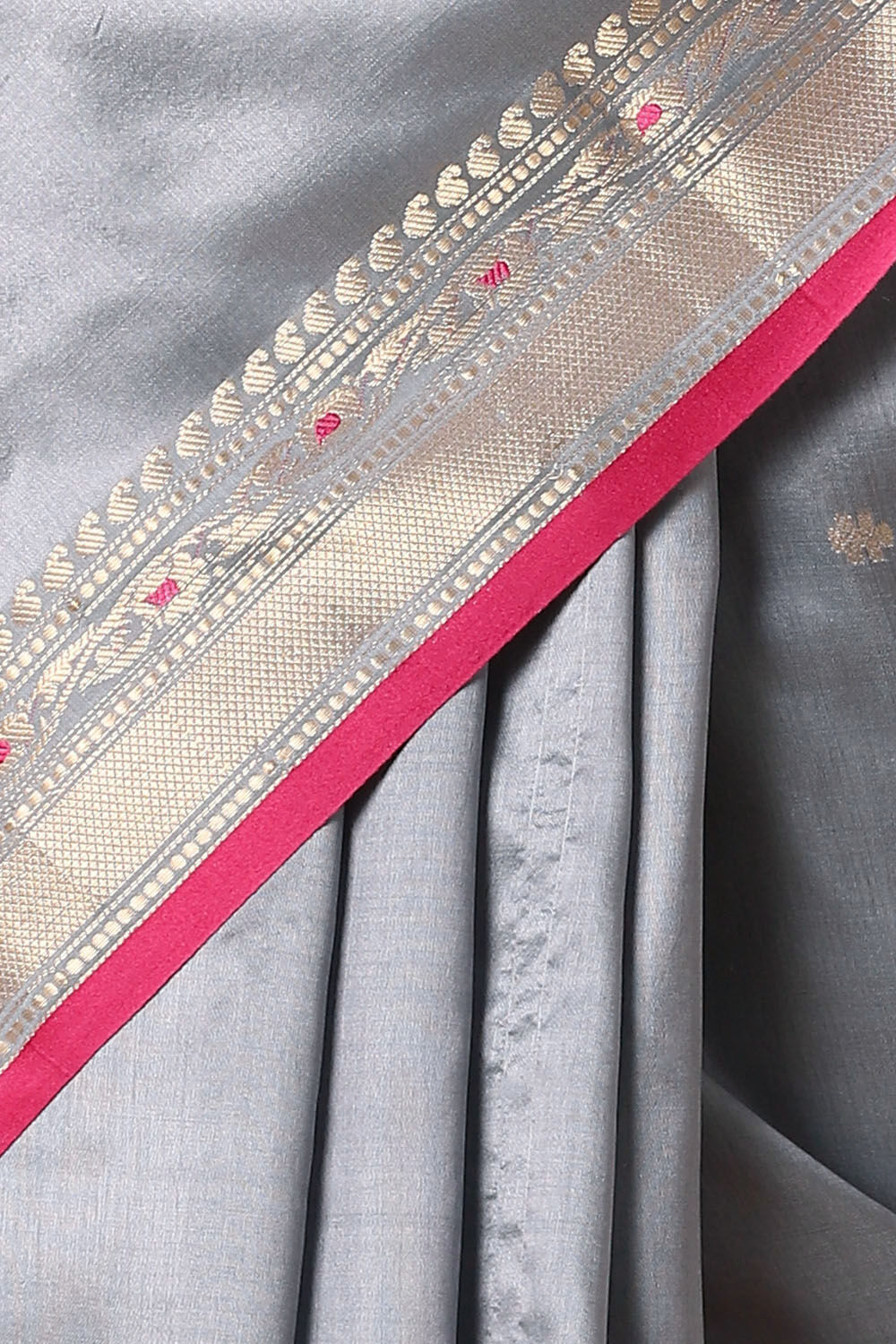 Grey Pure Silk Banarasi Saree image number null