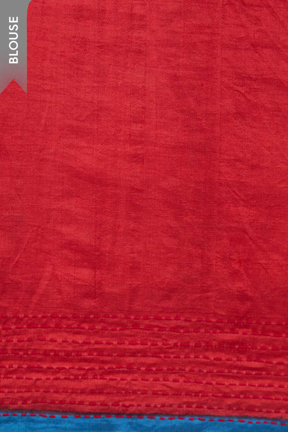 Blue Bengal Pure Silk Kantha Embroidered Saree image number null