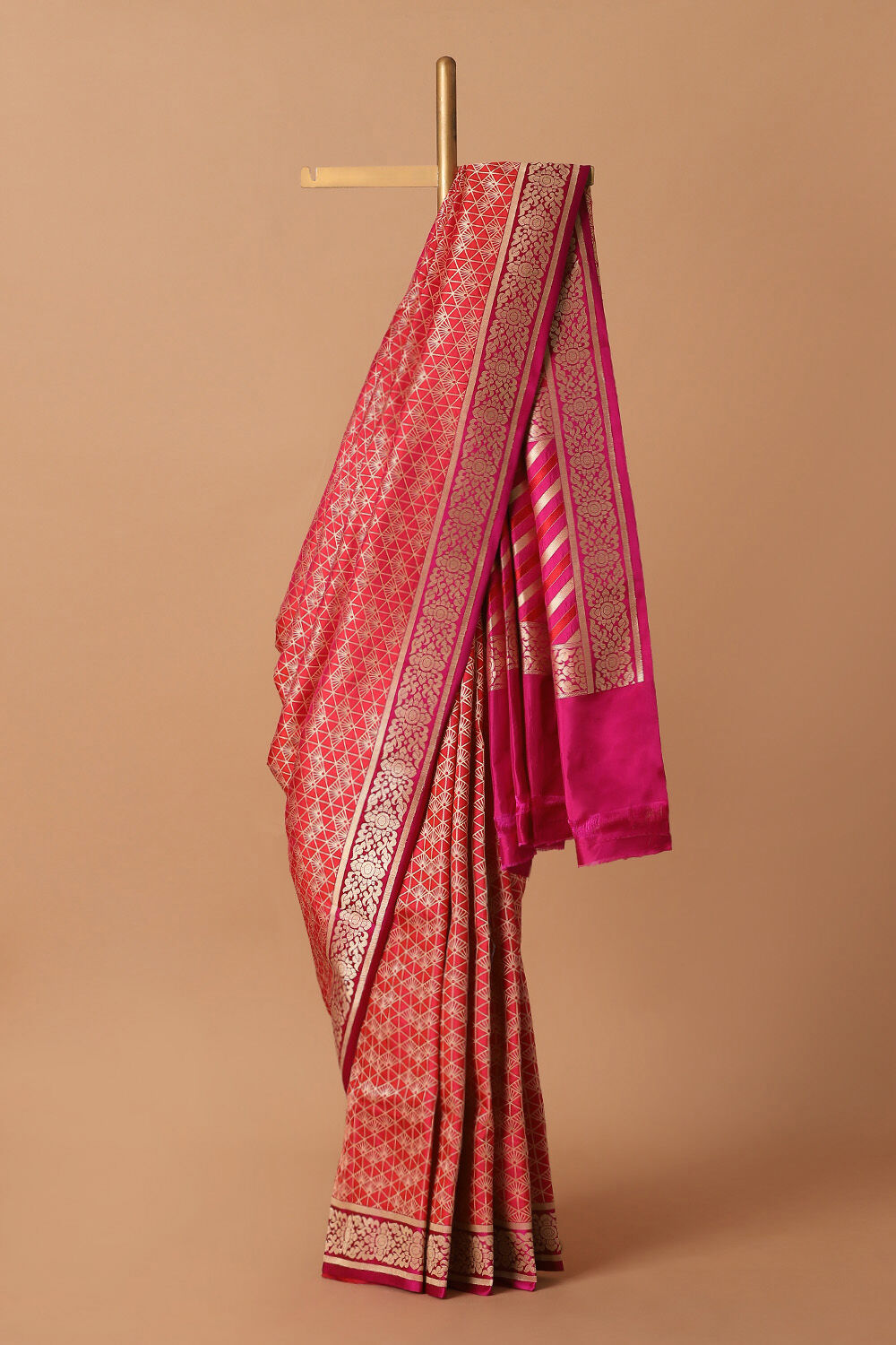Red Pure Silk Banarasi Brocade Saree image number null