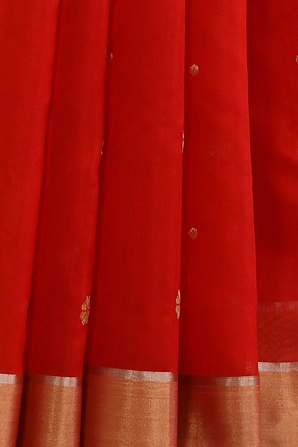 Red Pure Silk Cotton Chanderi Saree image number null