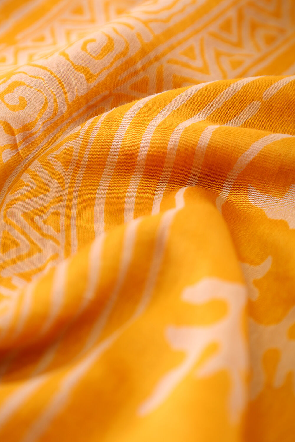 Yellow Pure Silk Cotton Suit Set image number null