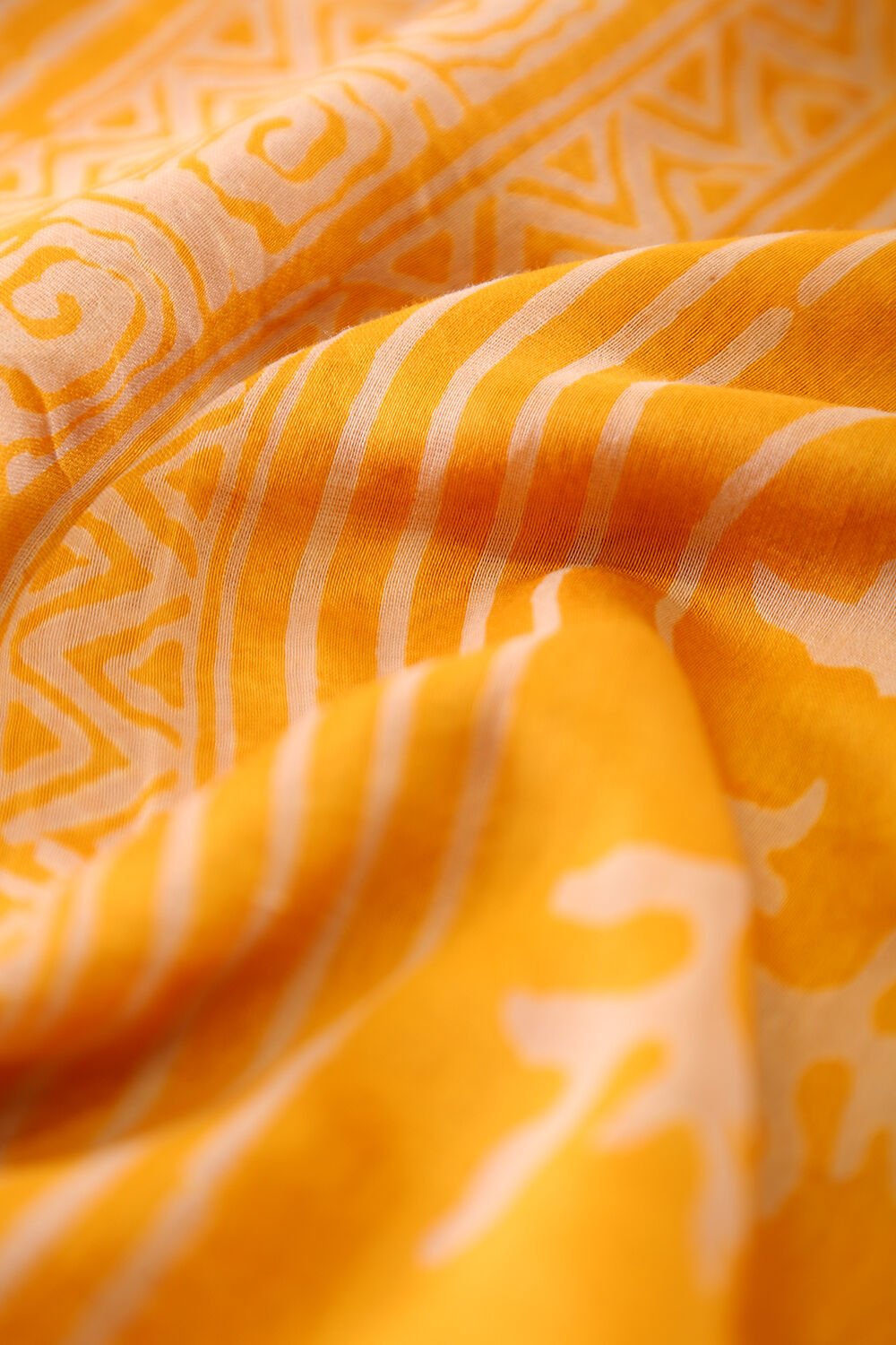 Yellow Pure Silk Cotton Suit Set image number null