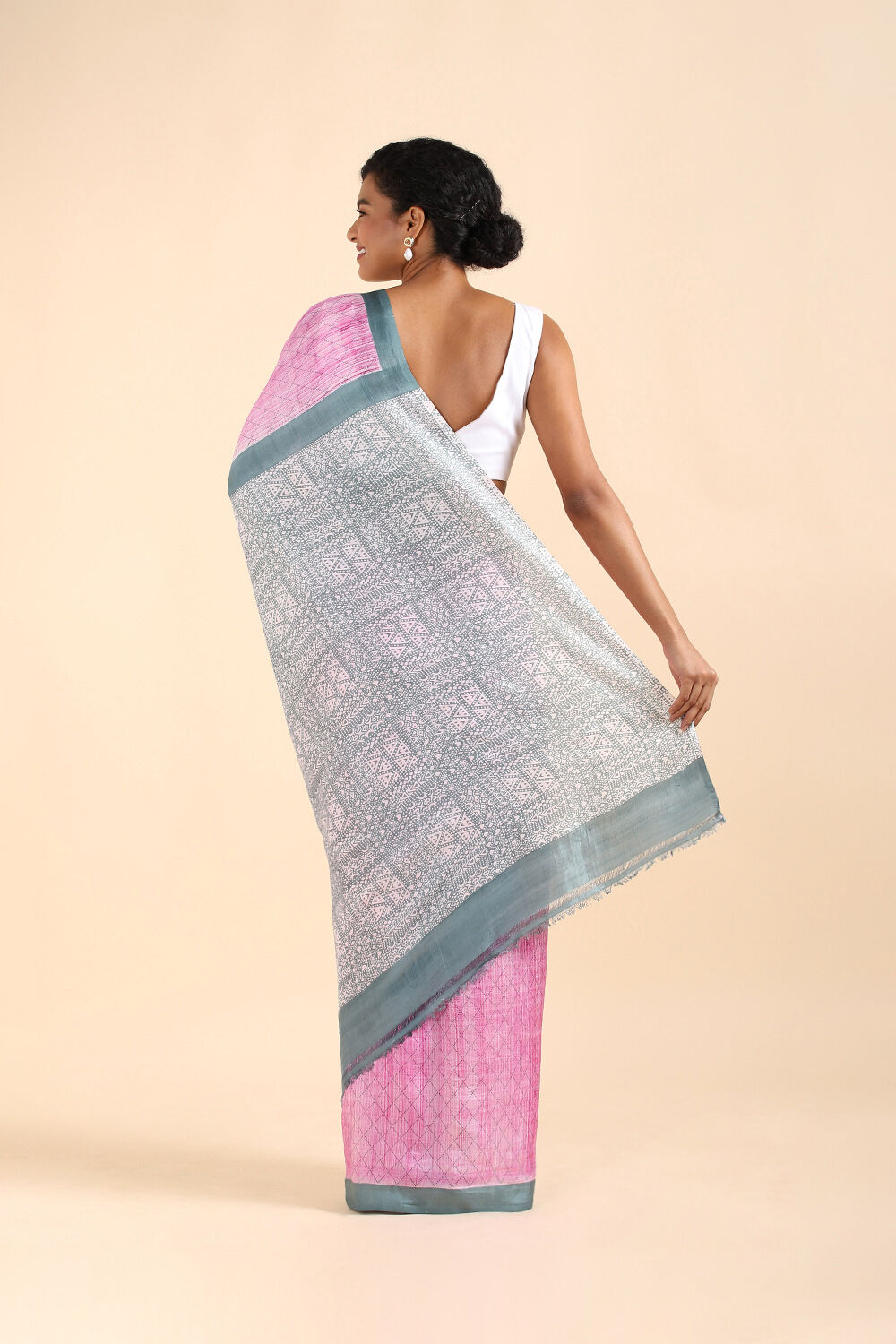 Pink Pure Silk Printed Saree image number null