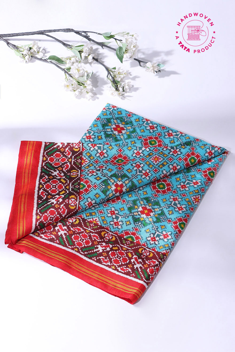 Blue Pure Silk Patan Patola Navaratna Bhat Saree image number null