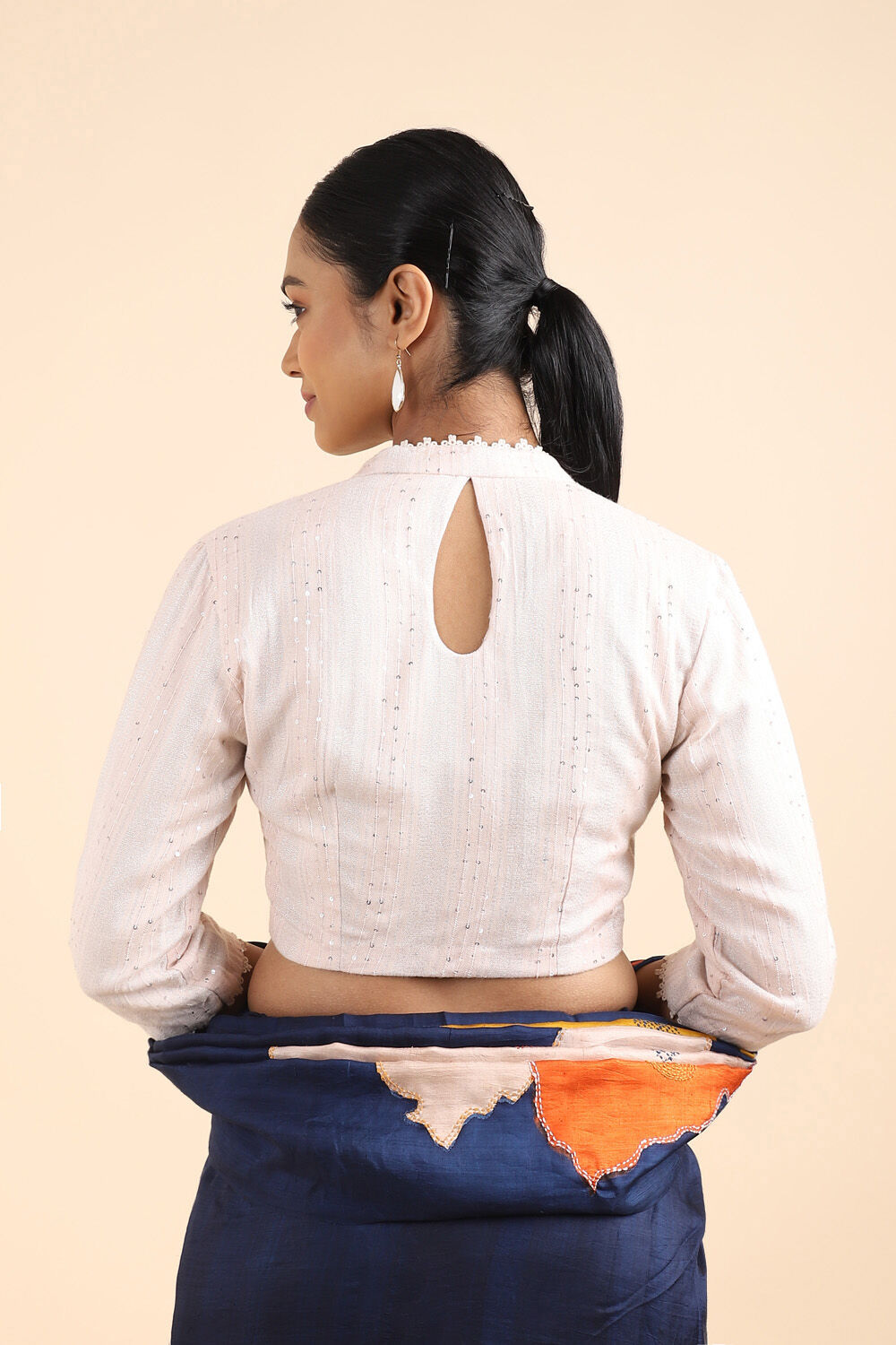Light Pink Sequined Viscose Blouse image number null