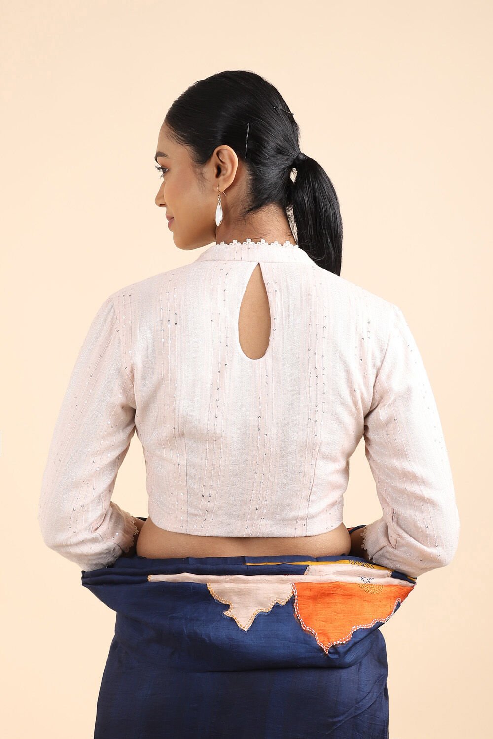 Light Pink Sequined Viscose Blouse image number null