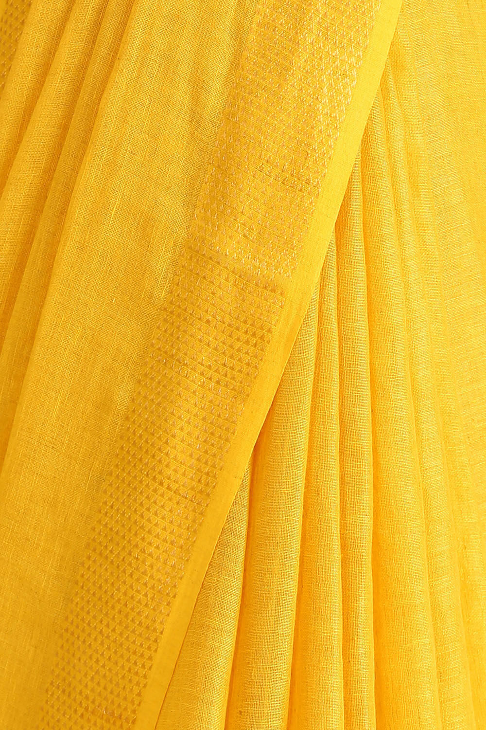 Yellow Handwoven Bhagalpuri Pure Linen Saree image number null