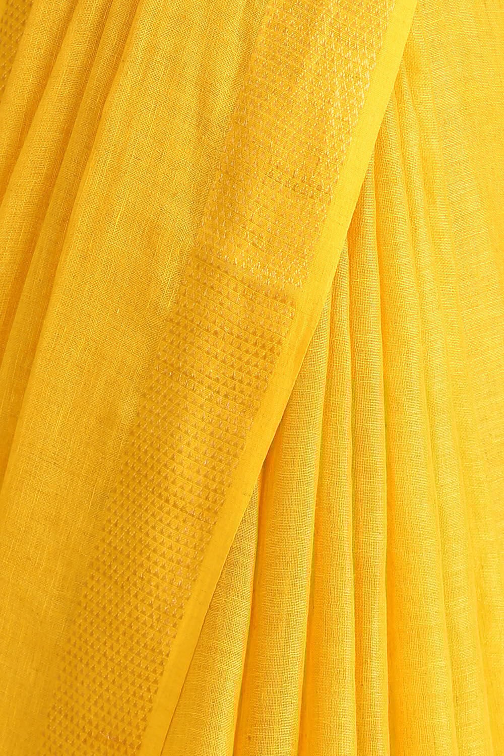 Yellow Handwoven Bhagalpuri Pure Linen Saree image number null