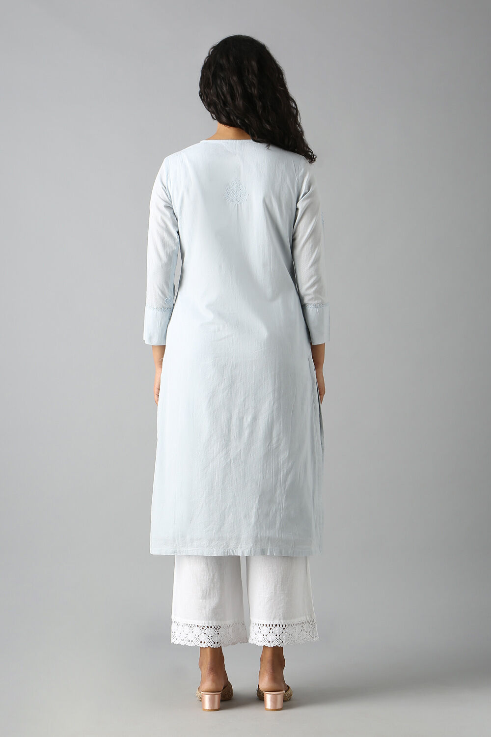 Light Blue Chikankari Kurta image number null