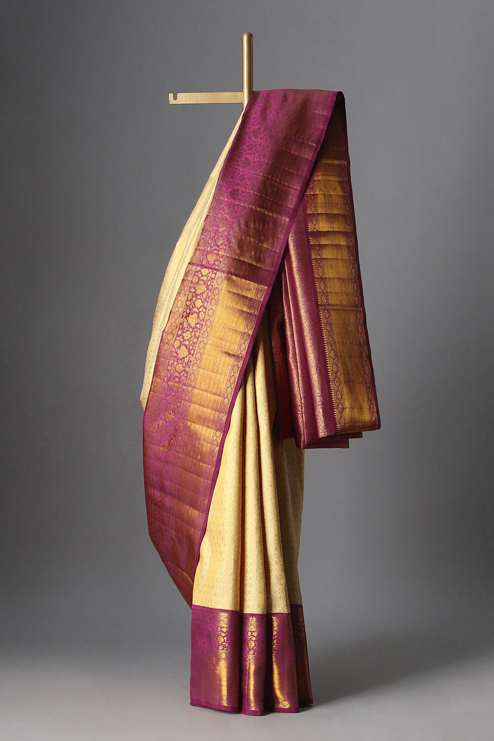 Beige Pure Silk Kanjivaram Saree image number null