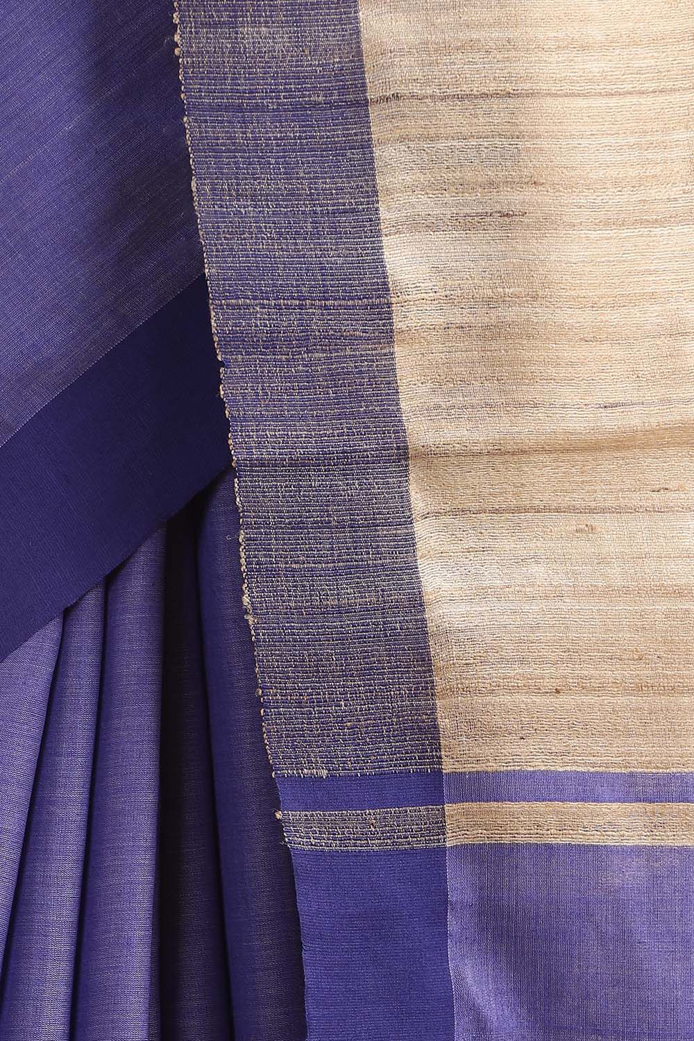 Blue Pure Silk Viscose Bhagalpuri Saree image number null