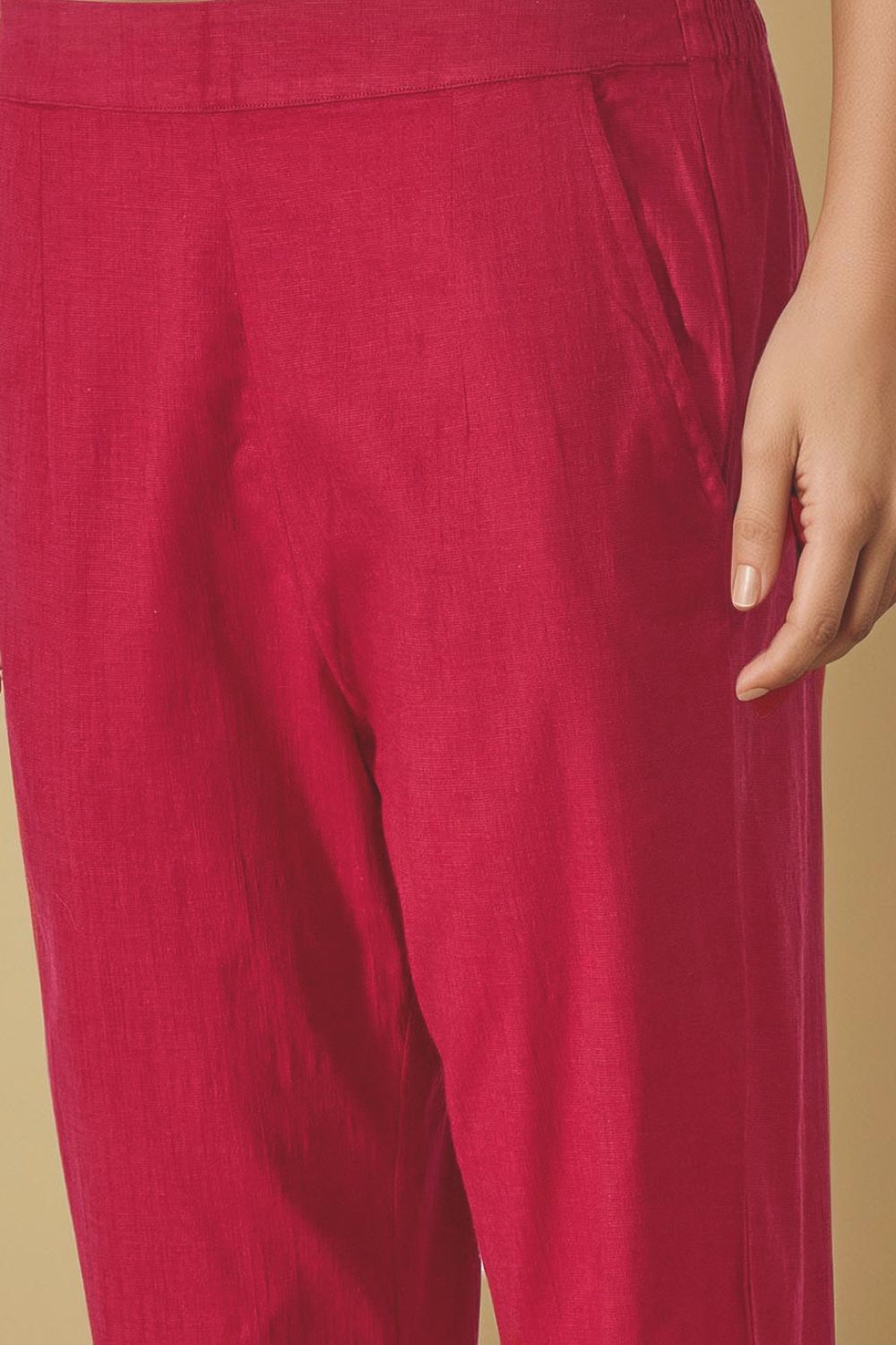 Pink Viscose Woven Trouser image number null
