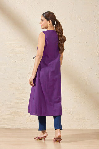 Purple Woven Pure Cotton Kurta Set thumbnail image number null