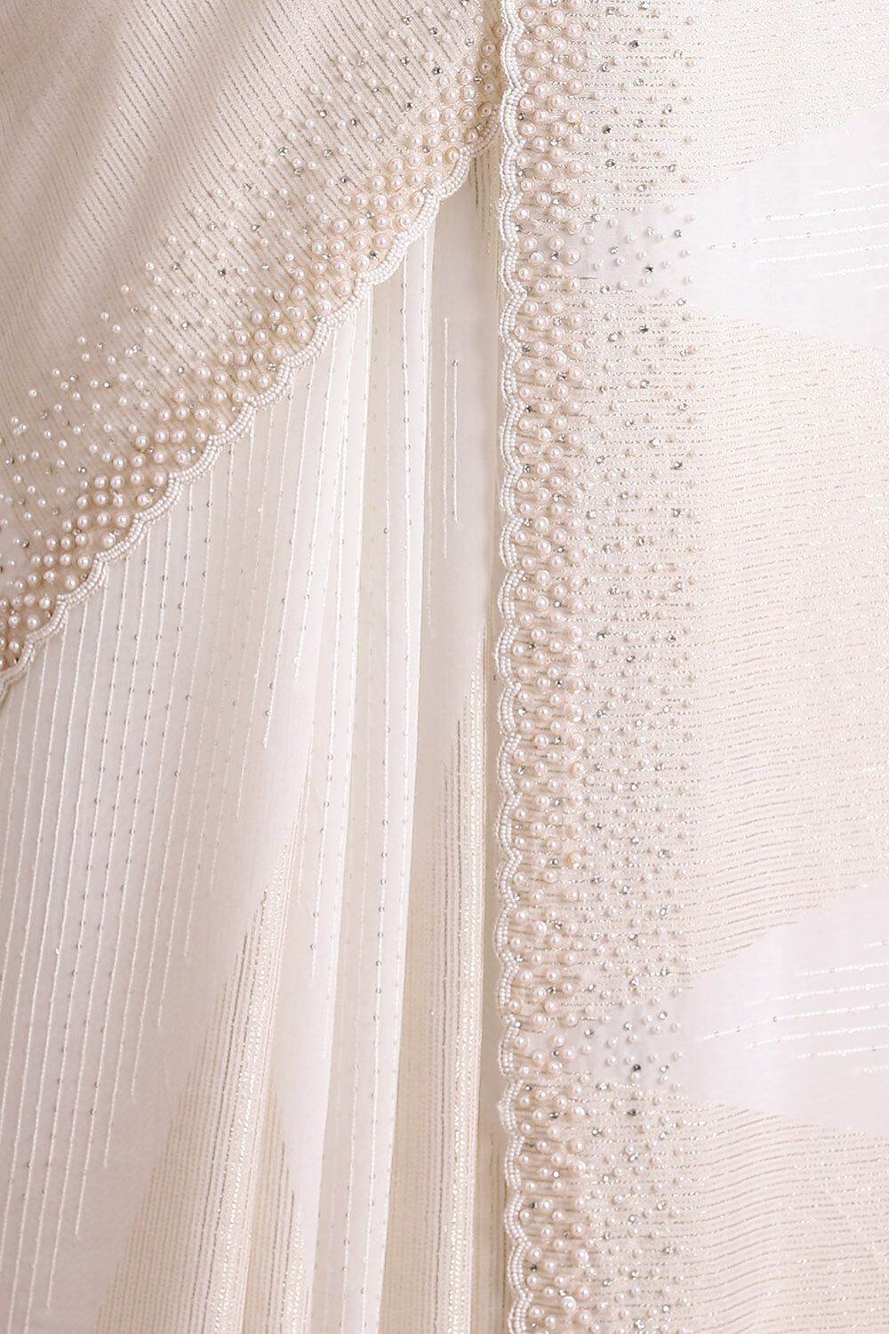 White Pure Embroidered Saree image number null
