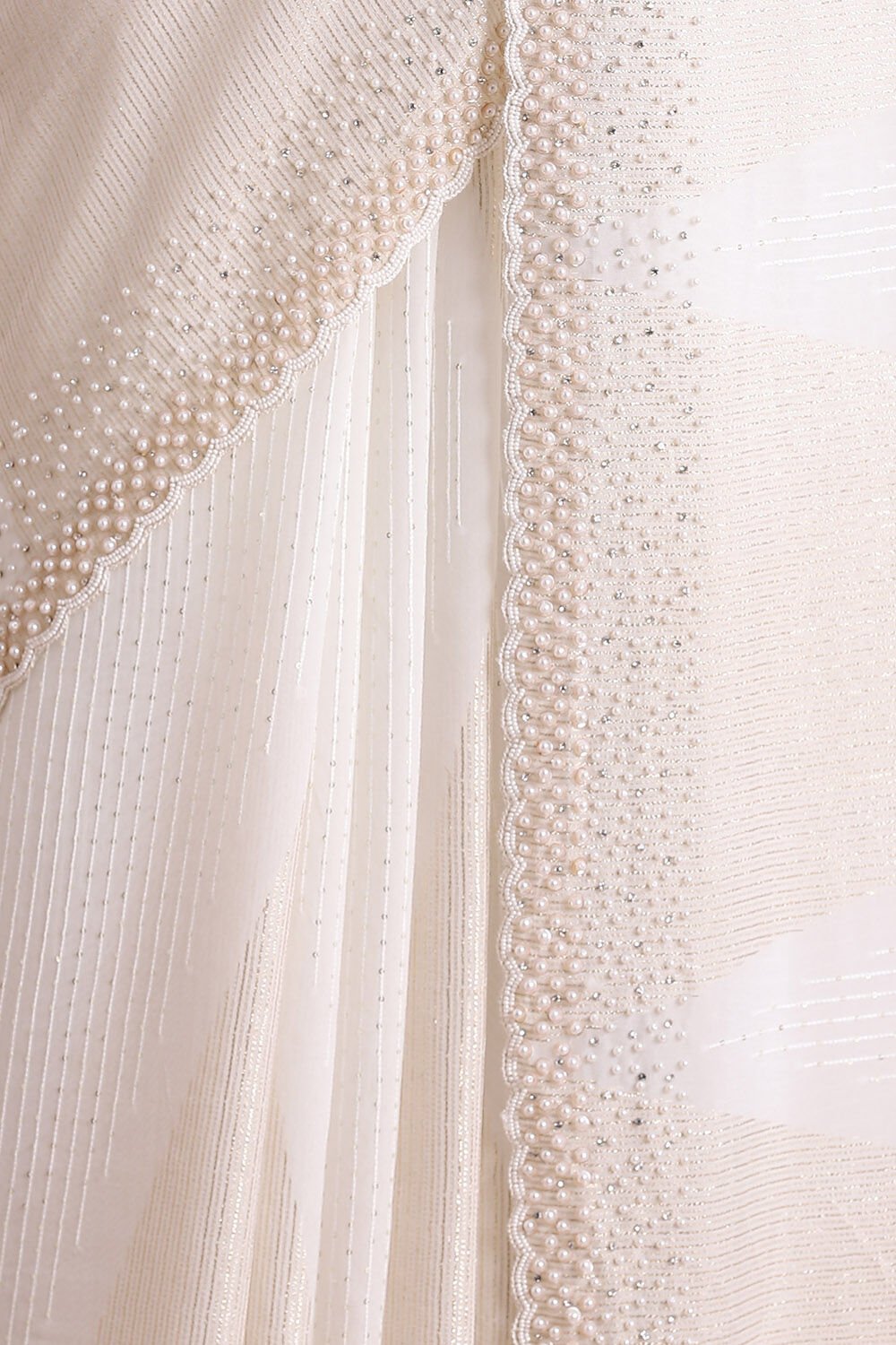 White Pure Embroidered Saree image number null