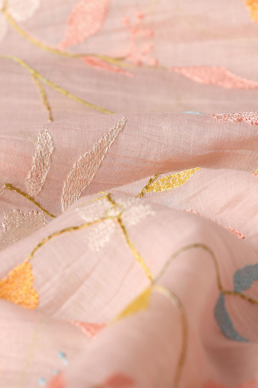 Pink Silk Cotton Embroidered Semistitched Suit Set image number null
