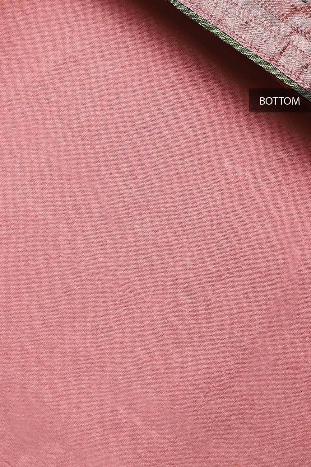 Pink Tussar Embroidered Unstitched Suit Set image number null