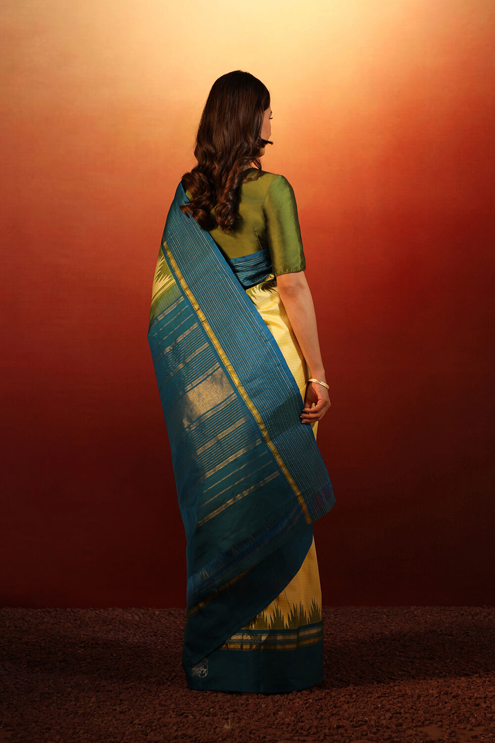 Yellow Woven Pure Silk Kanjivaram Saree image number null