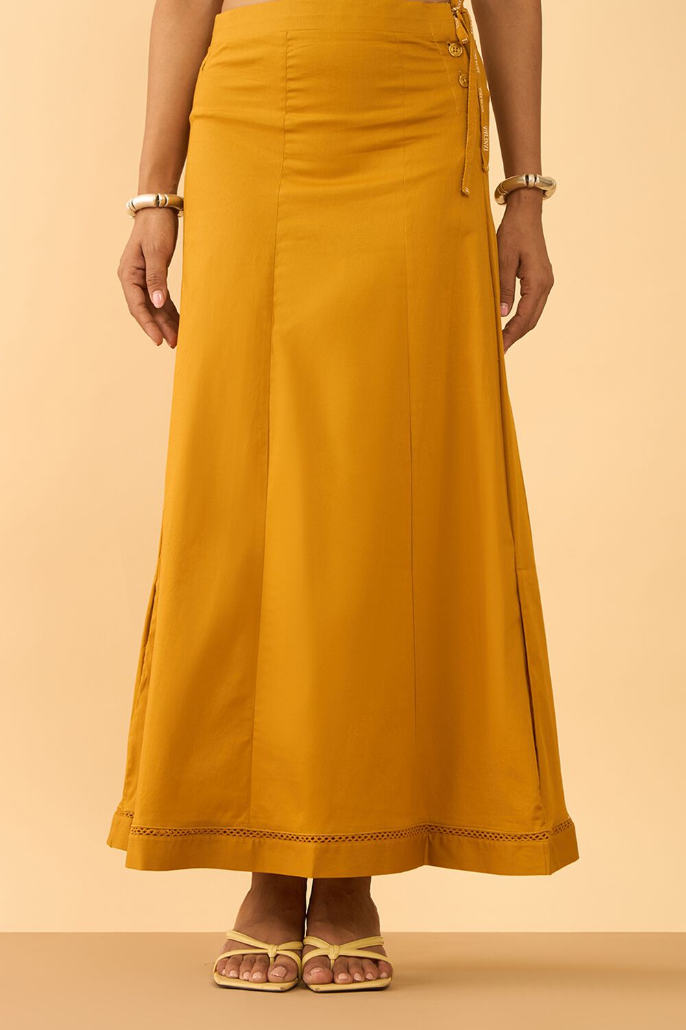 Dark Yellow Woven Cotton Lycra Inskirt image number null