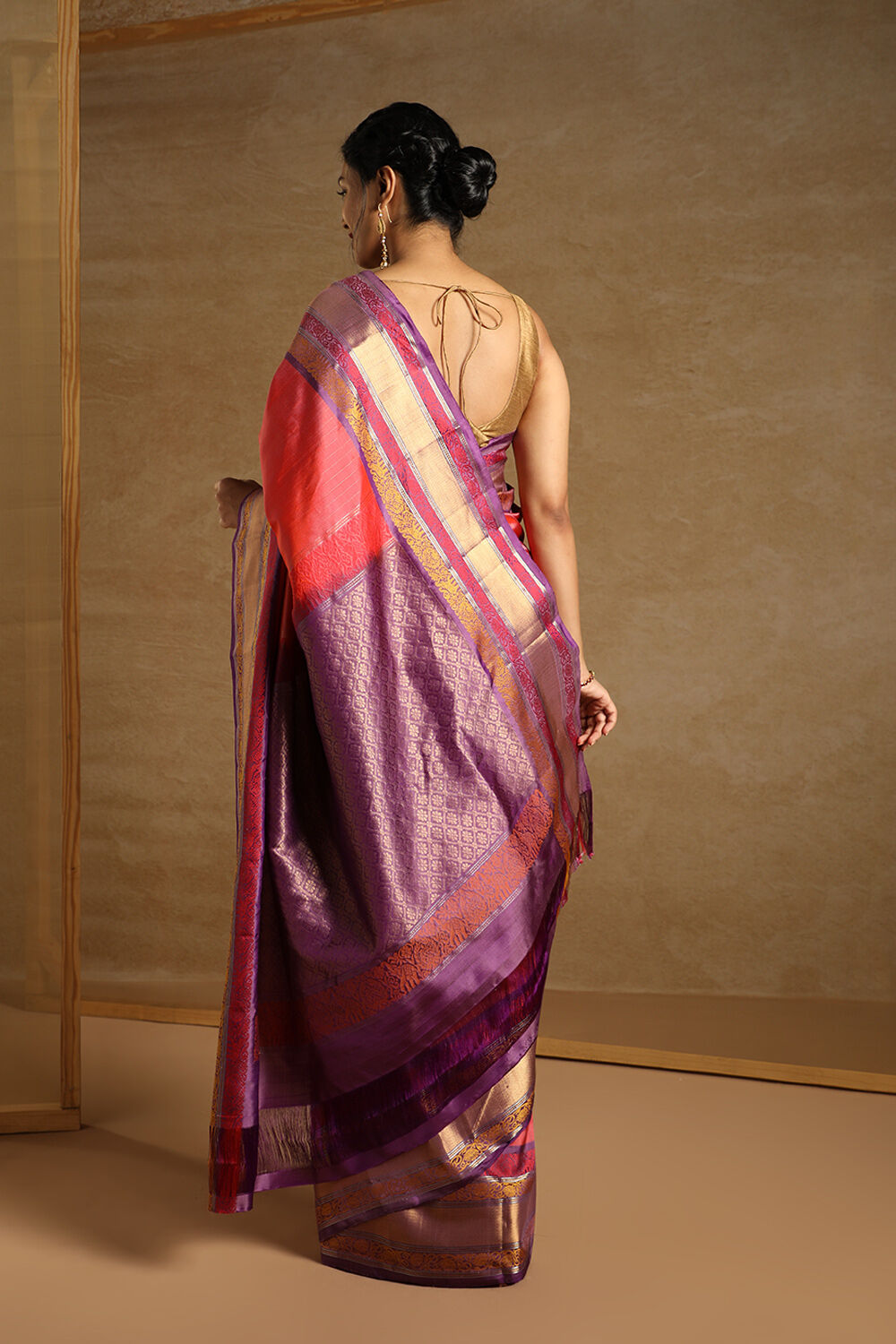 Pink South Pure Silk Woven Saree image number null