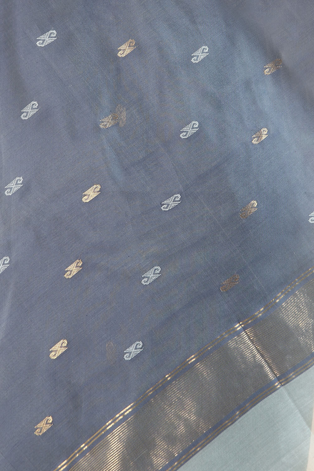Light Blue Pure Silk Cotton Maheswari Saree image number null