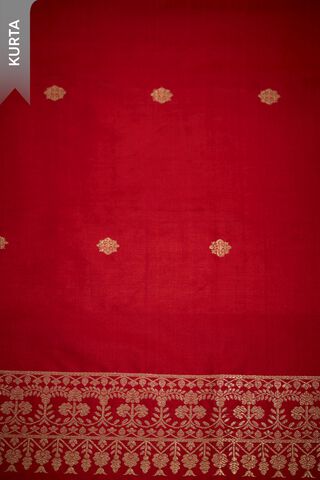 Red Woven Pure Silk Unstitched Suit Set thumbnail image number null