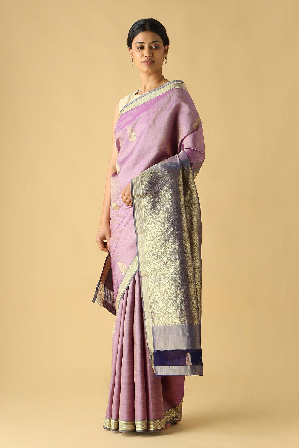 Light Pink Pure Silk Kanjivaram Saree image number null