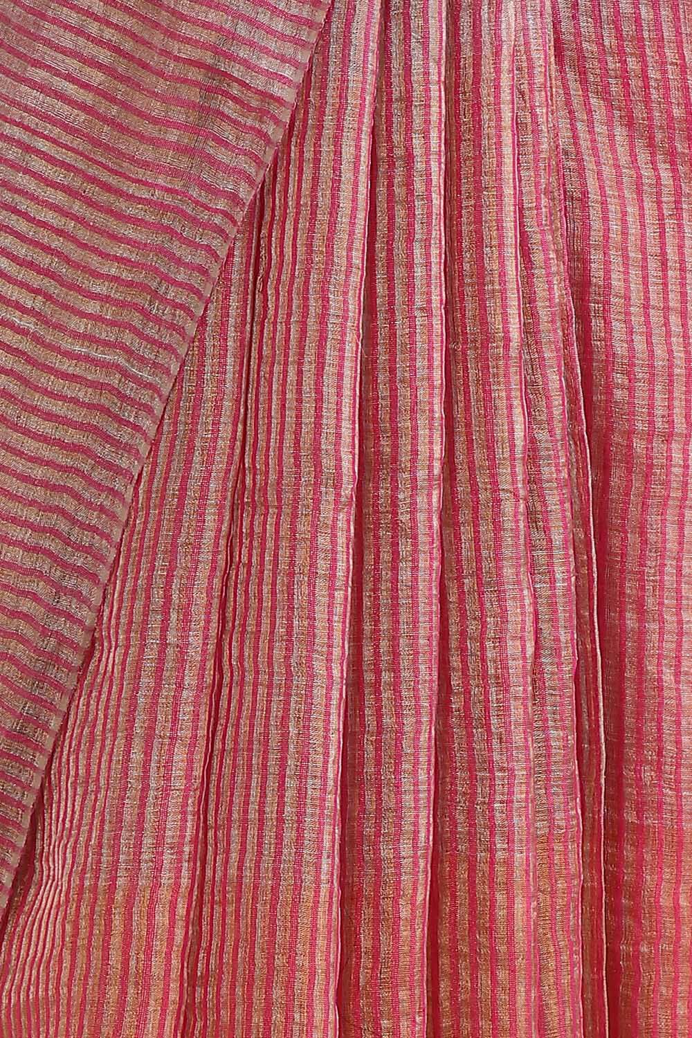 Dark Pink Pure Tissue Vanya Bengal Saree image number null