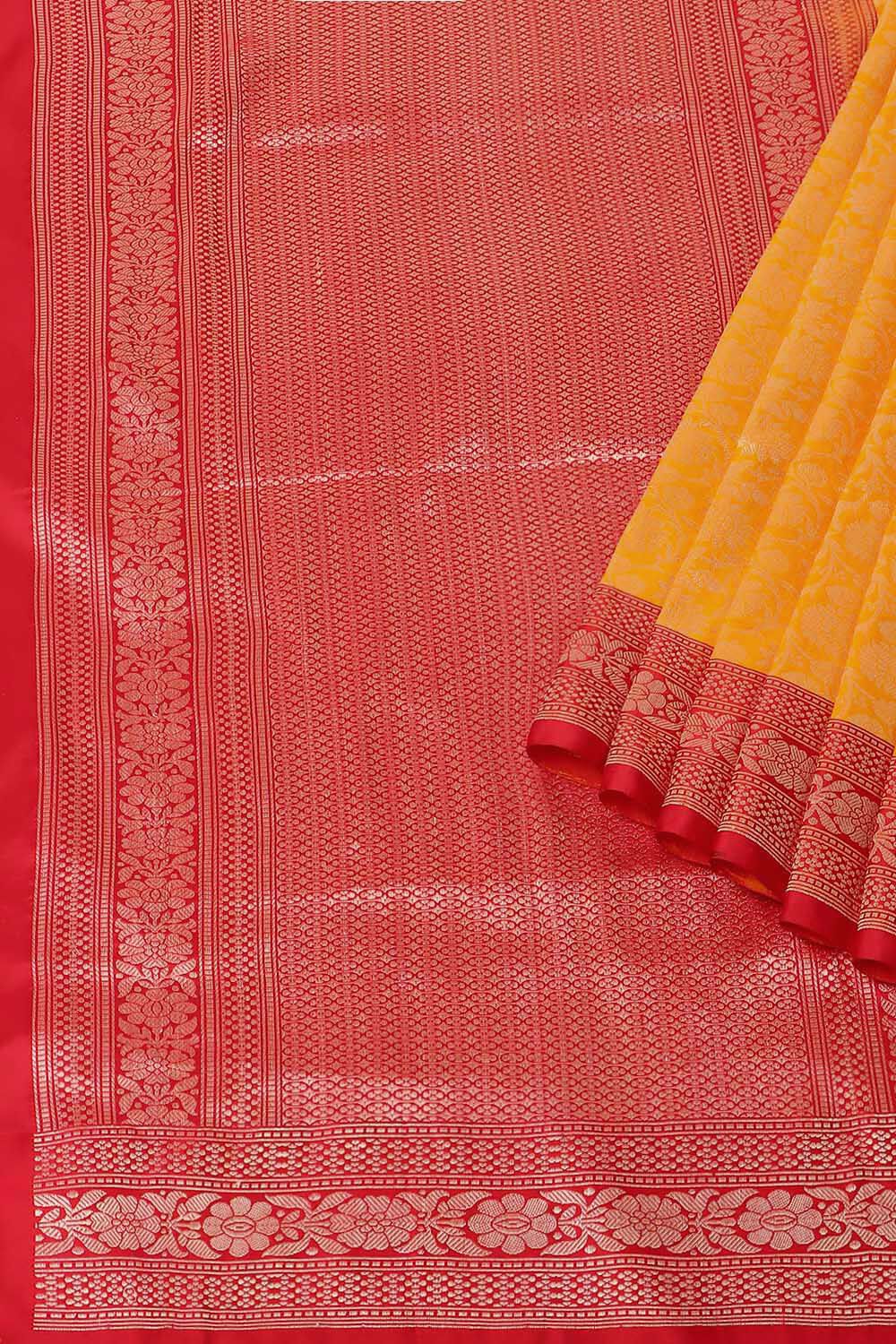 Yellow Pure Silk Banarasi Brocade Saree image number null