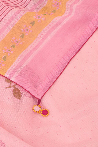 Light Pink Block Printed Bengal Pure Cotton Kota Saree thumbnail image number null