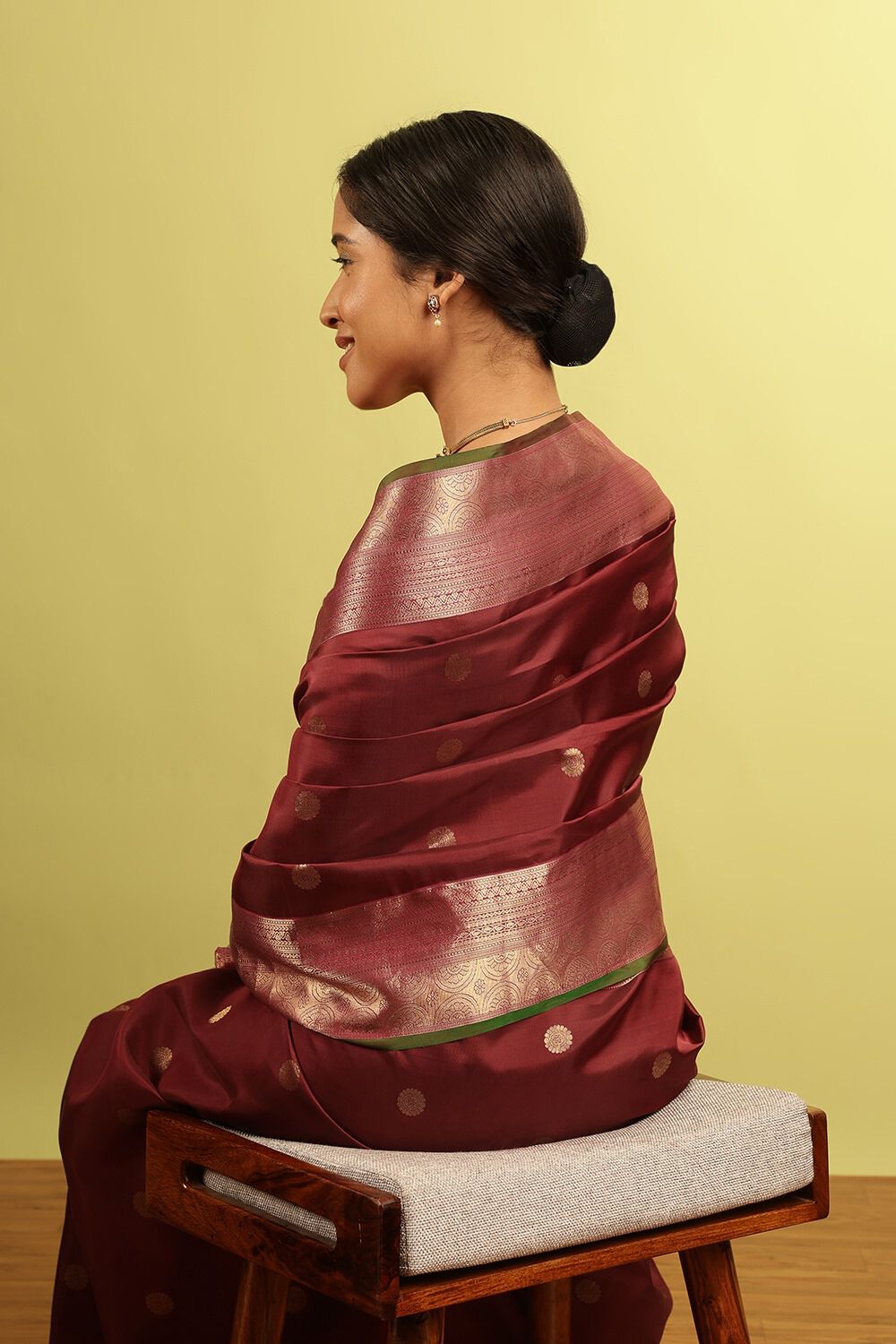 Brown Woven Silk Viscose Saree image number null