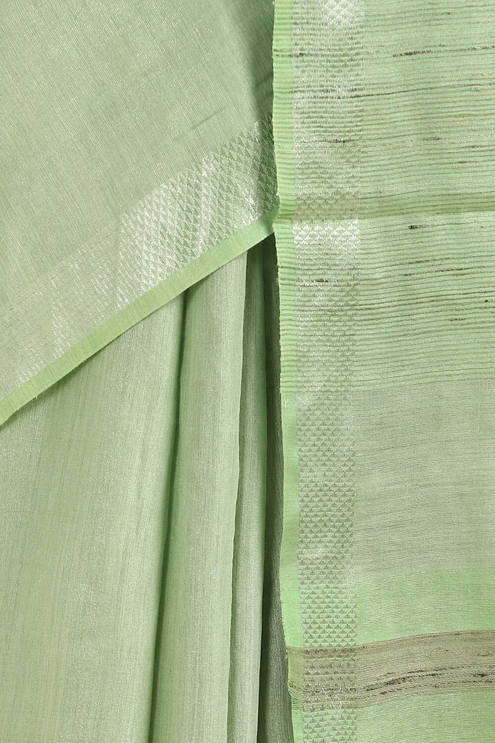 Green Pure Tussar Silk Bhagalpuri Saree image number null