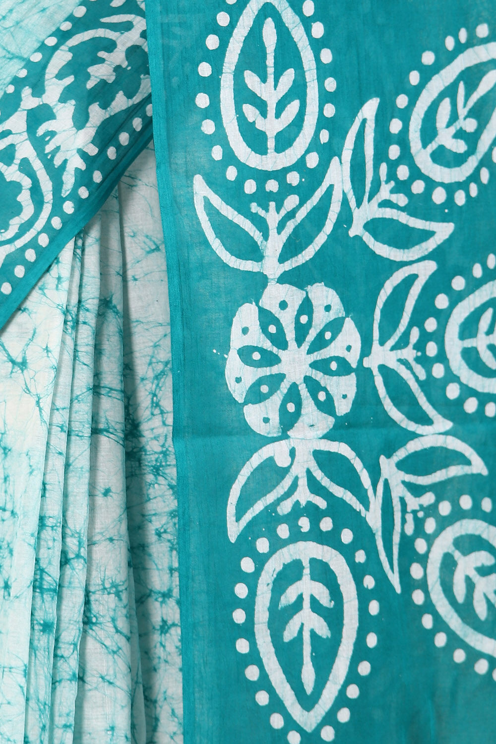Light Green Pure Cotton Batik Saree image number null
