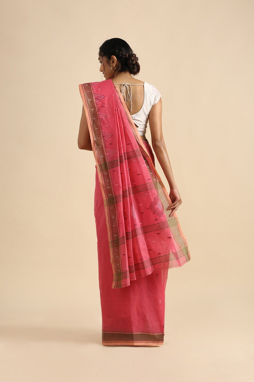 Light Pink Pure Cotton Jamdani Saree image number null