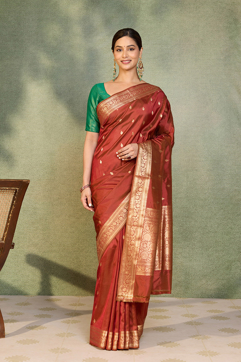 Light Violet Woven Pure Silk Cotton Maheshwari Saree image number null