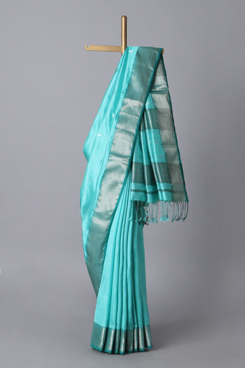 Light Blue Pure Silk Maheswari Saree image number null