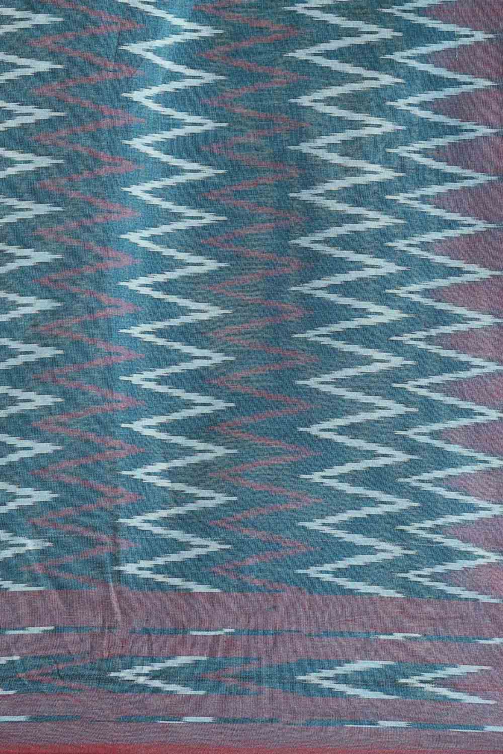 Dark Pure Green Cotton Pochampalli Ikat image number null